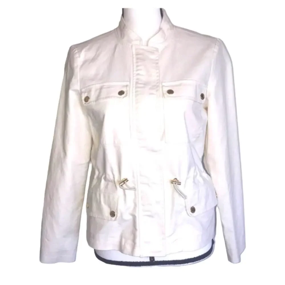MICHAEL KORS BEIGE BLAZER JACKET WOMENS SIZE PETITE SMALL